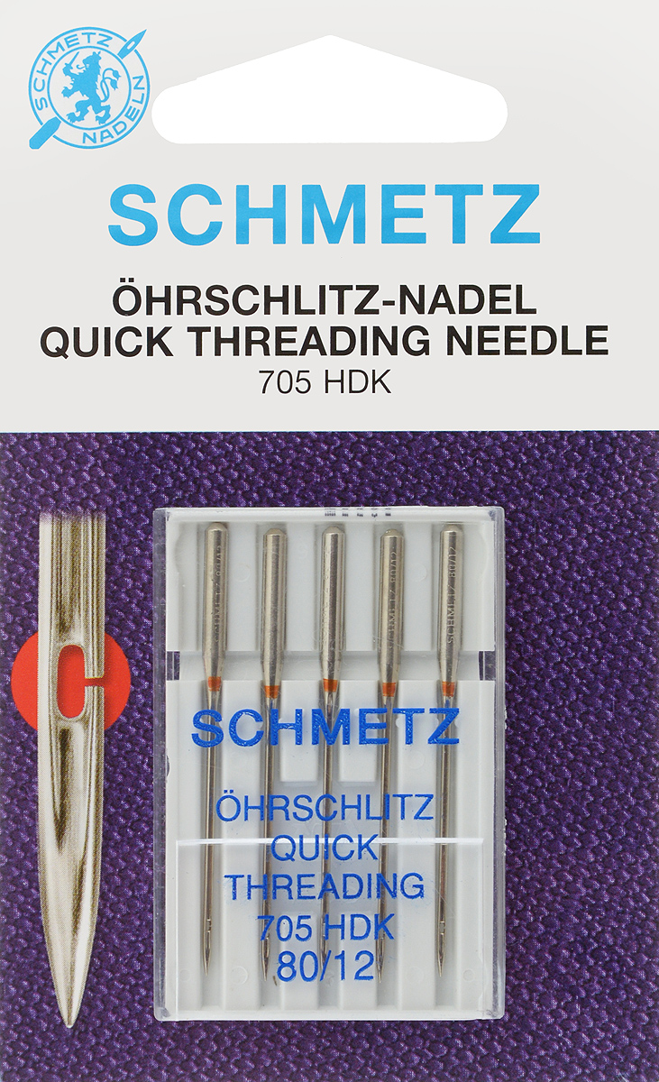 Иглы Schmetz №80, легковдеваемые HDK, 5 шт.